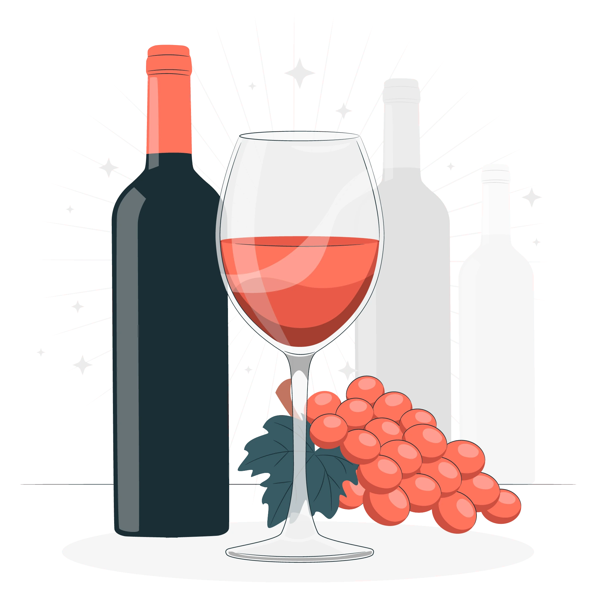 verre de vin et bouteilles de vin verre de vin et bouteilles de vin