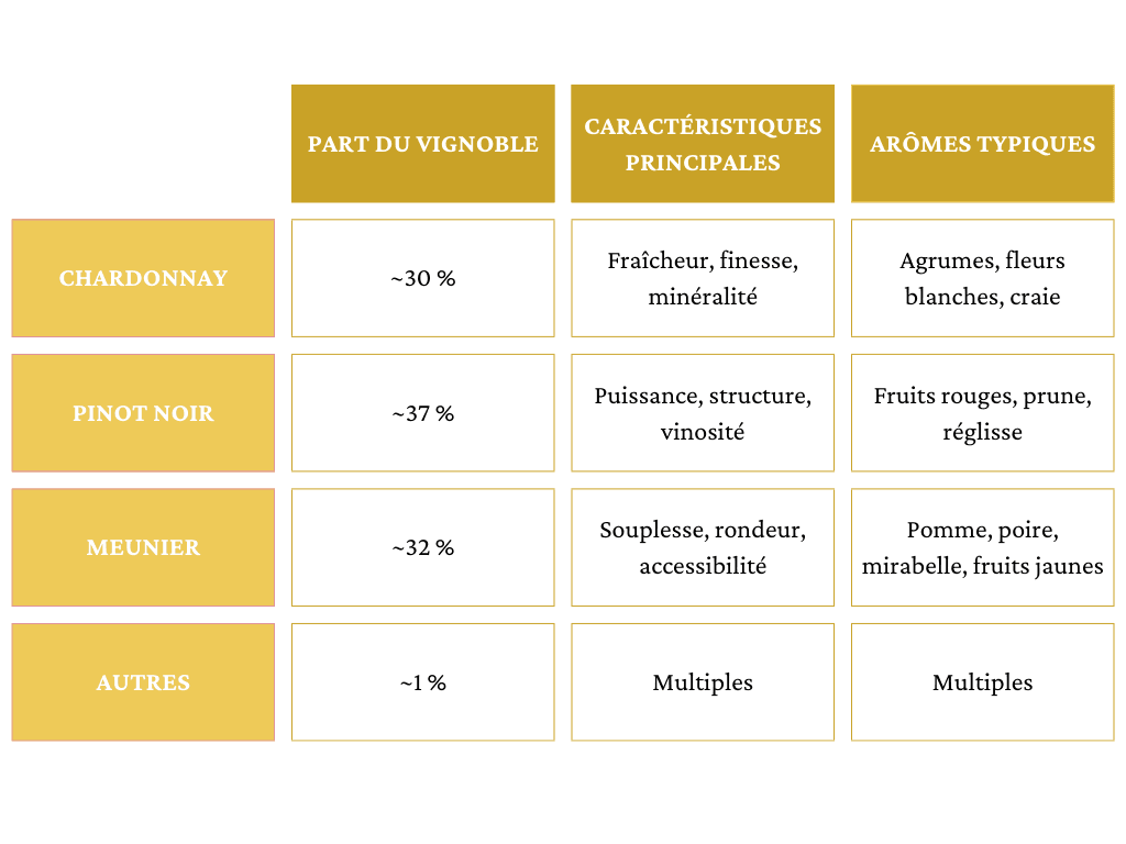 Tableau Cépages du Champagne